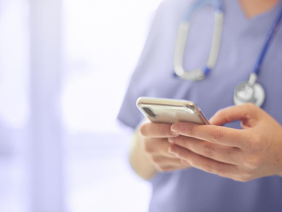 Doctor texting