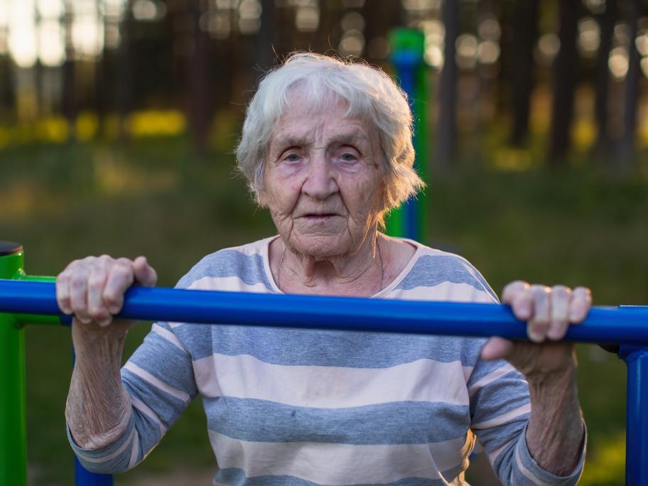 elderly woman exercising