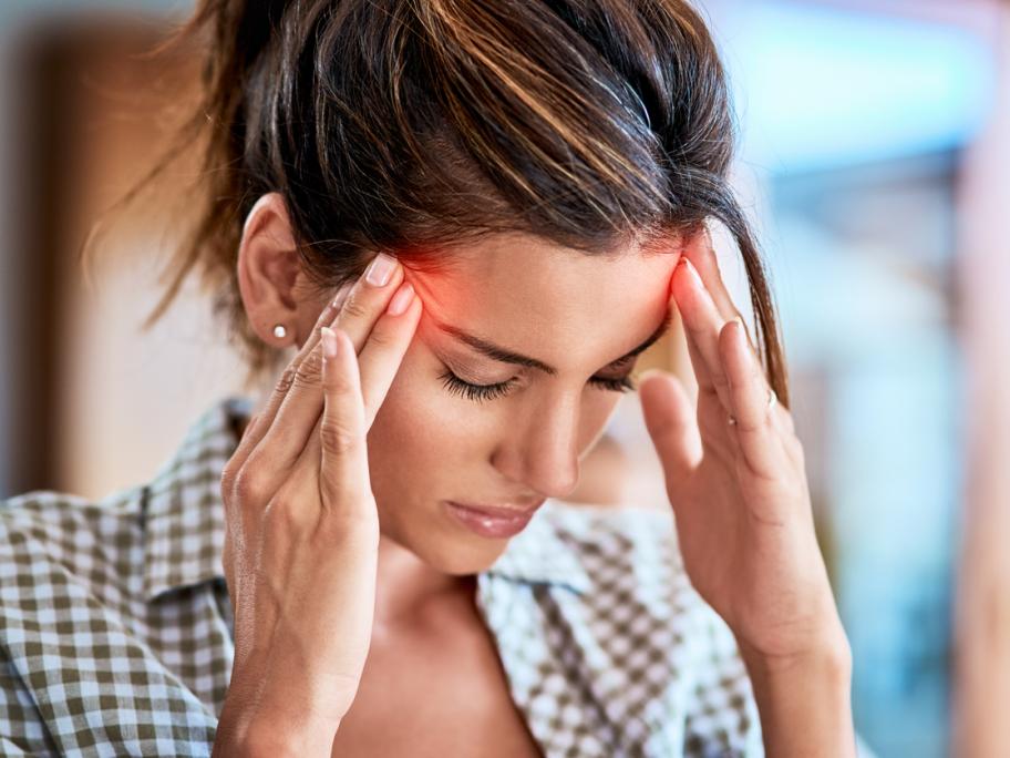 woman with headache