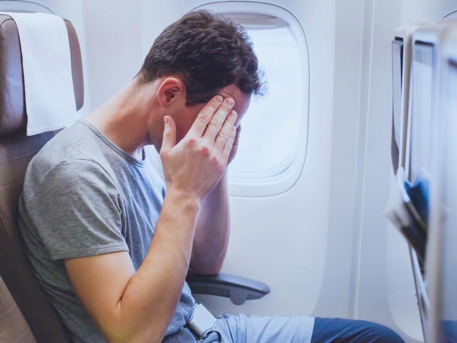 Headache on plane