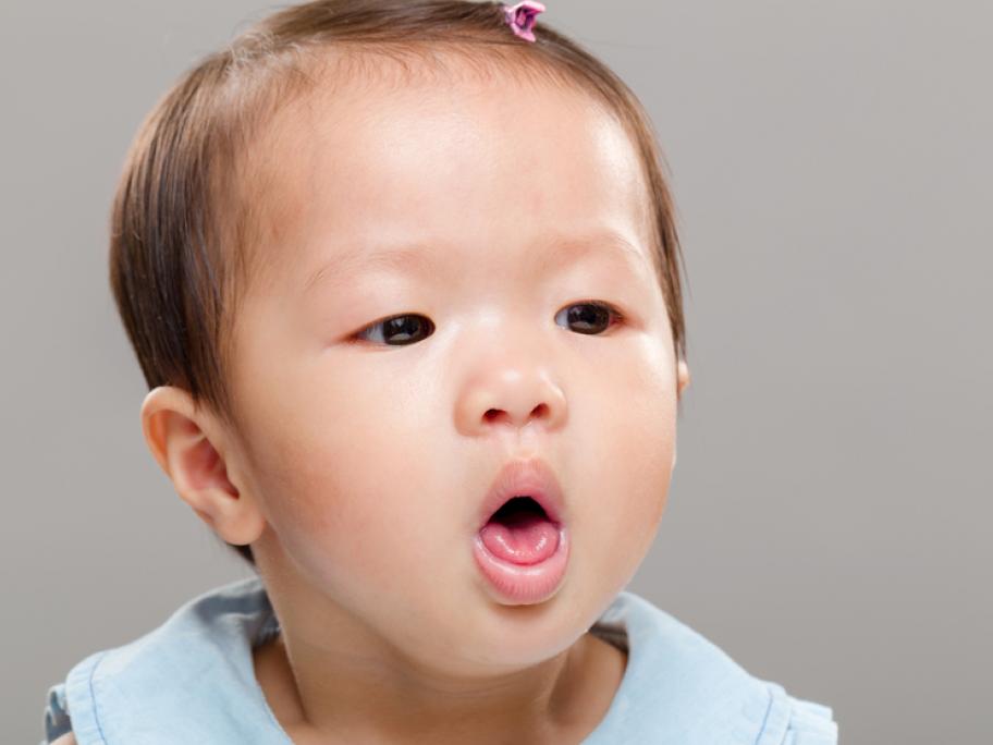 Infant girl coughing