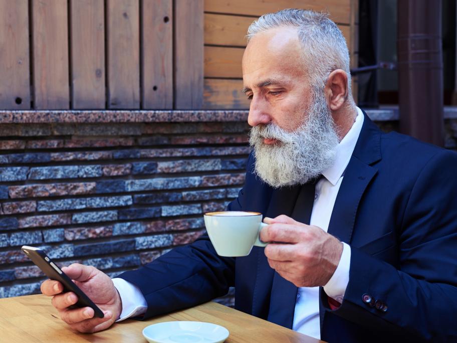 doctor drinking coffee