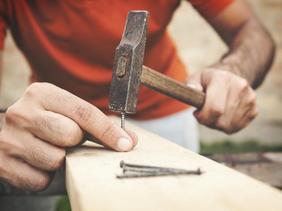 Nail and hammer