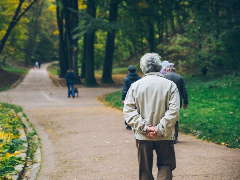 older man walking