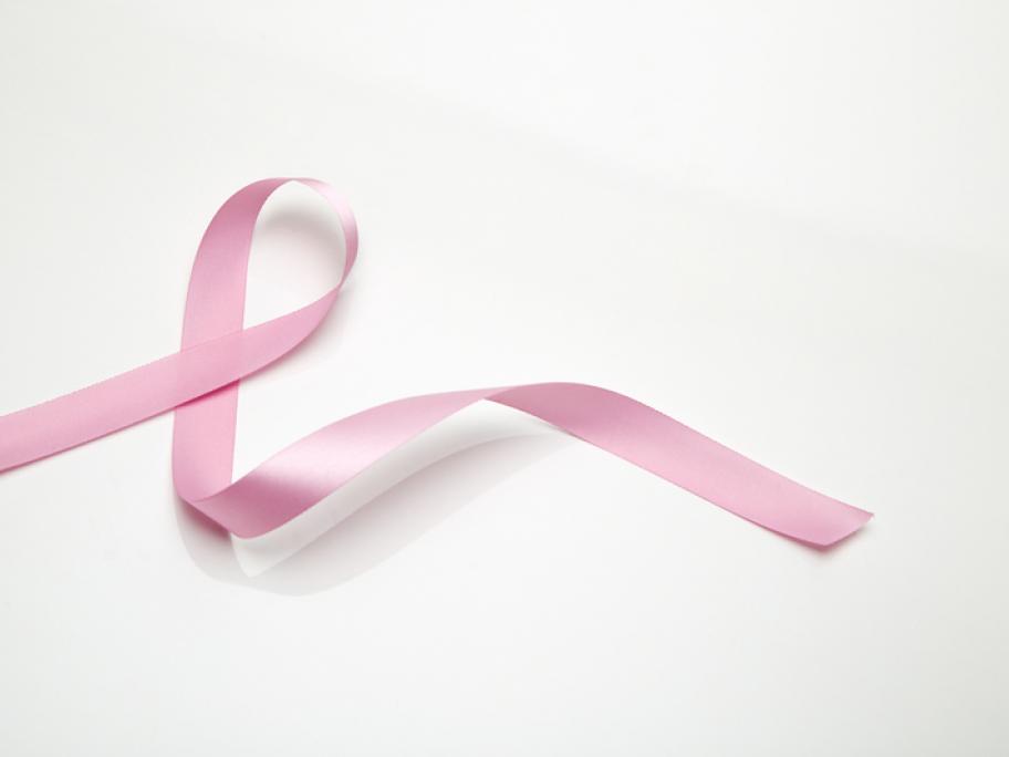 pink ribbon signifying breast cancer risk