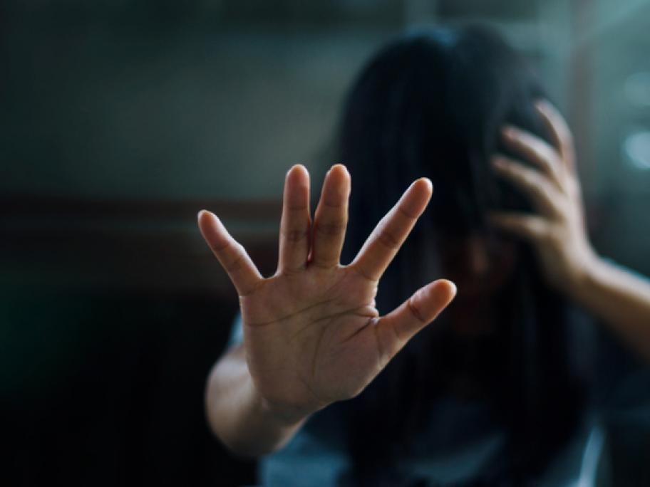 Frightened woman