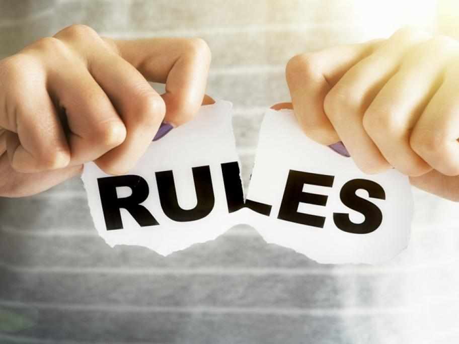 Breaking rules concept