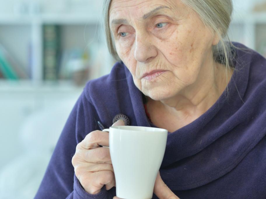 Sad old woman