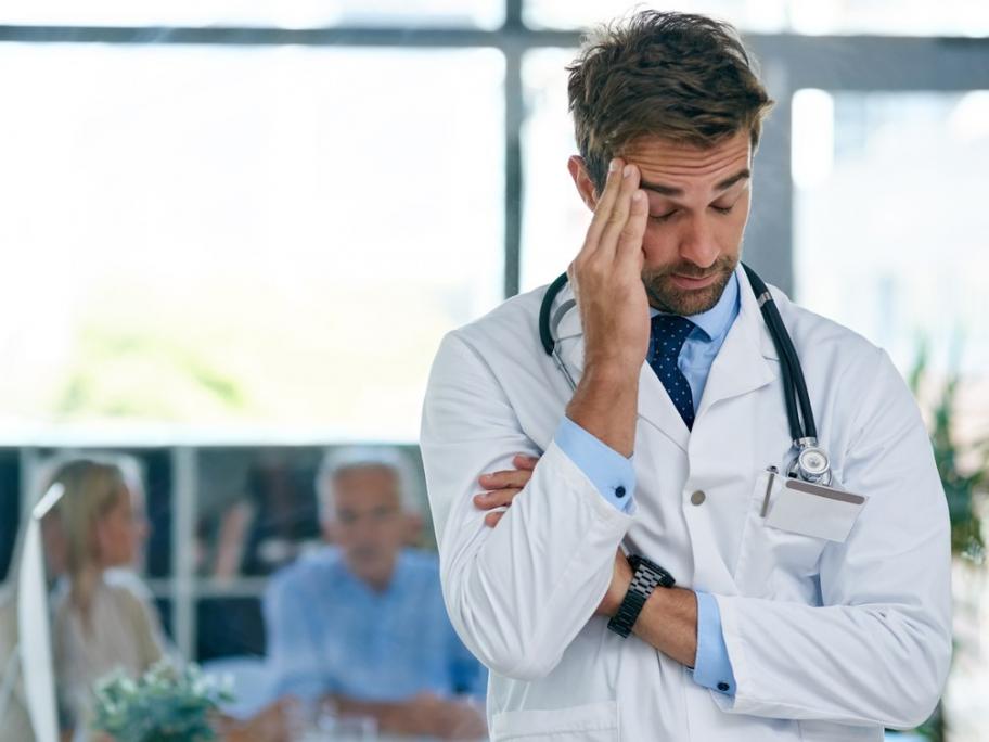 Stressed doctor
