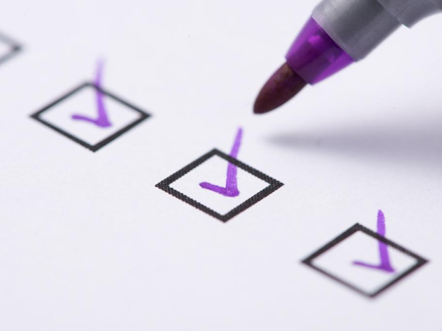 checklist being ticked off