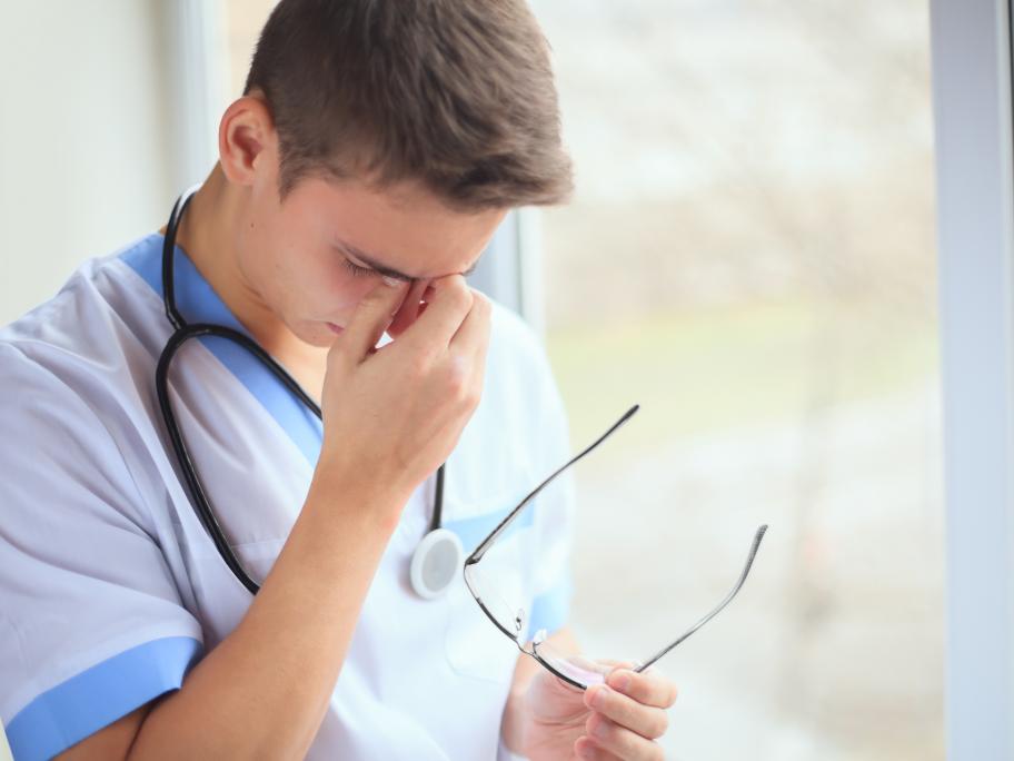 Tired doctor