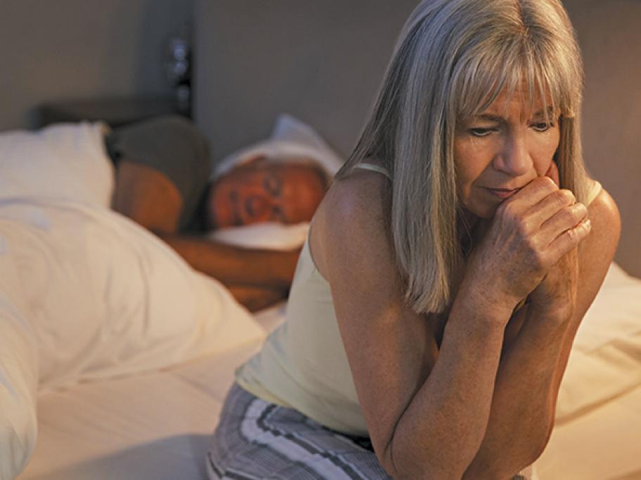 insomnia-worried mature couple