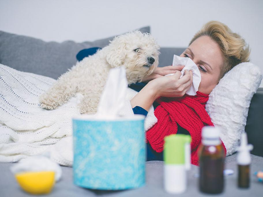 Woman with the flu