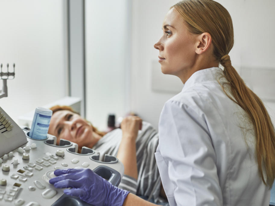 ultrasound - middle-aged woman patient
