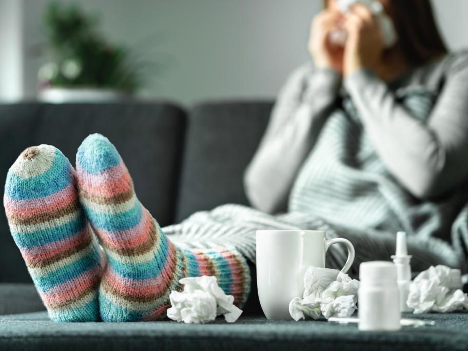 Person sick with flu