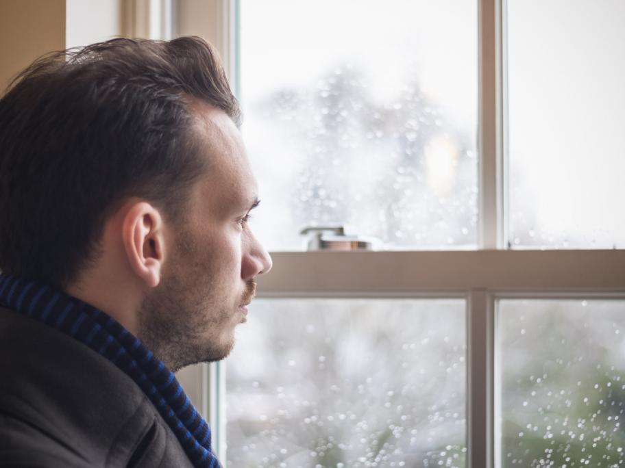 Young man with mental illness