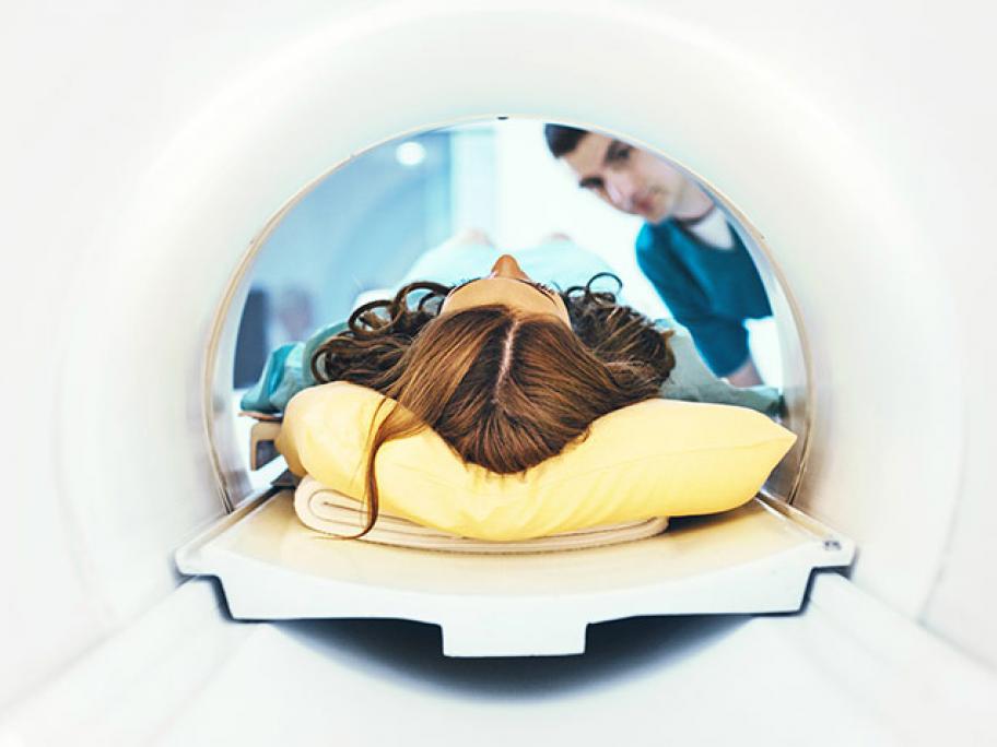Woman going into MRI machine