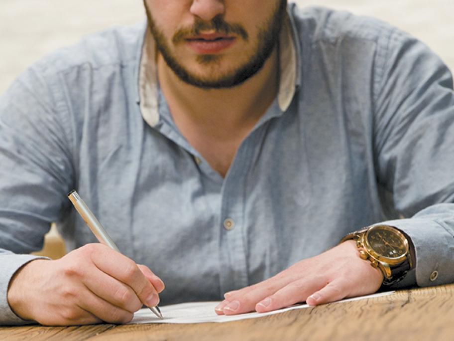 man doing test