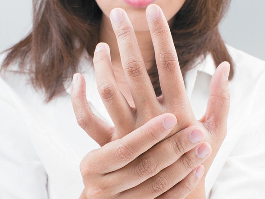 Sore finger hand