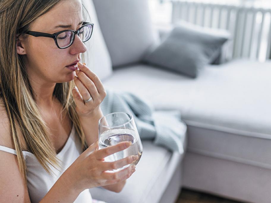 Woman depressed pill