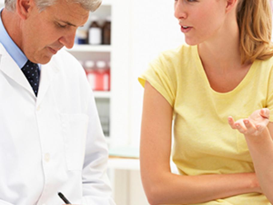 woman and doctor
