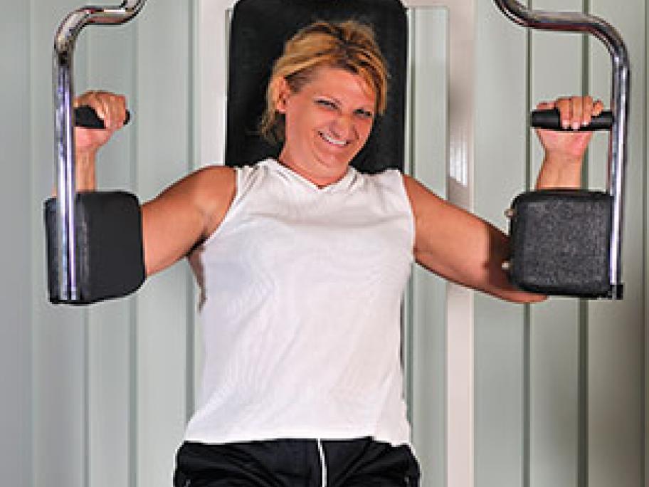 Woman doing weights