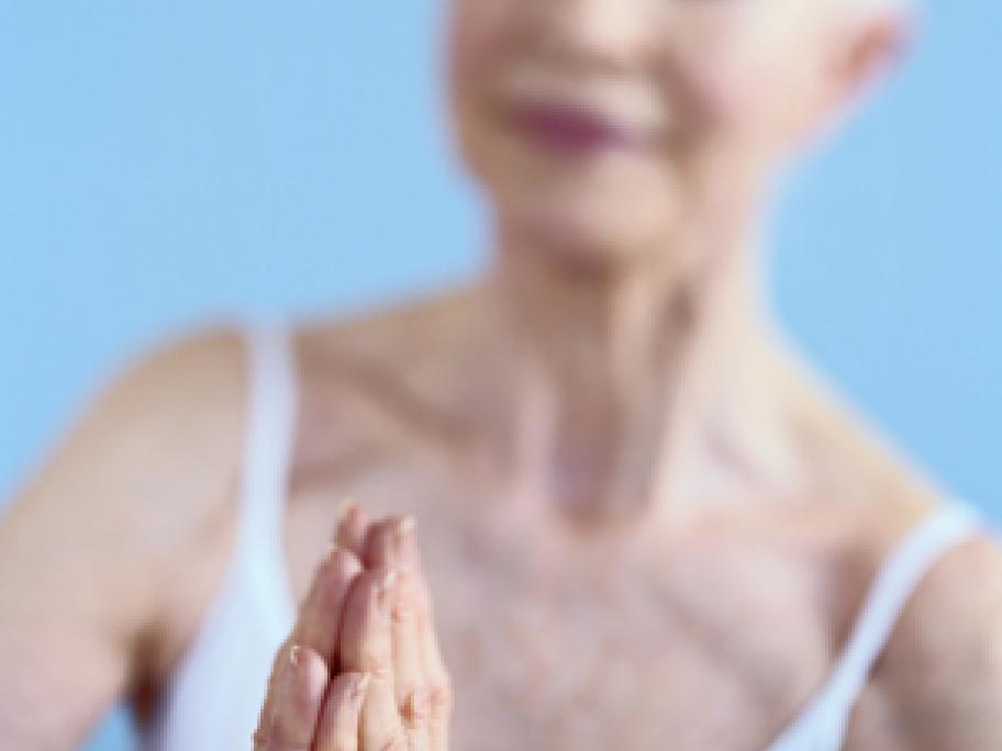 Older woman meditating