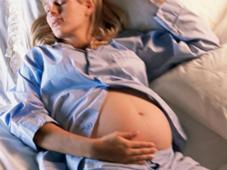 Pregnant woman sleeping
