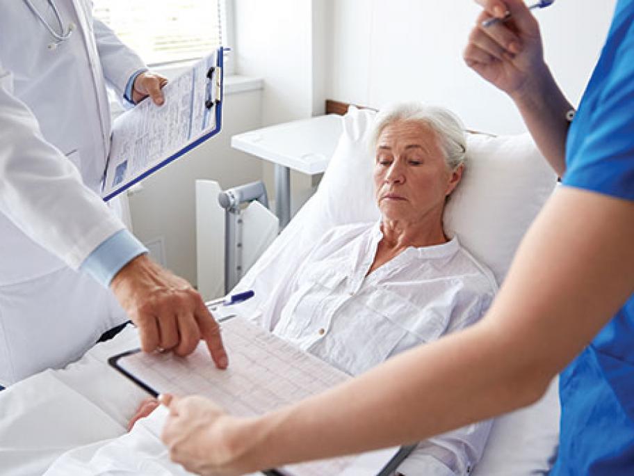 older woman in hospital