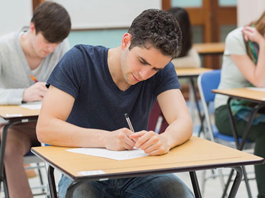 students sitting test