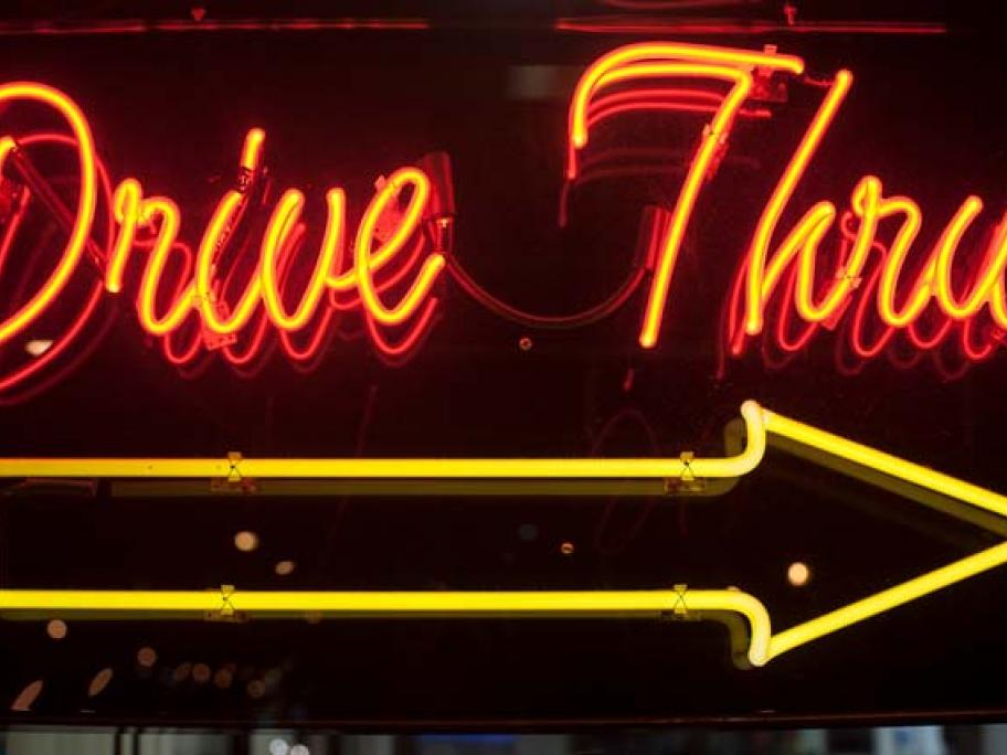 drive-though sign