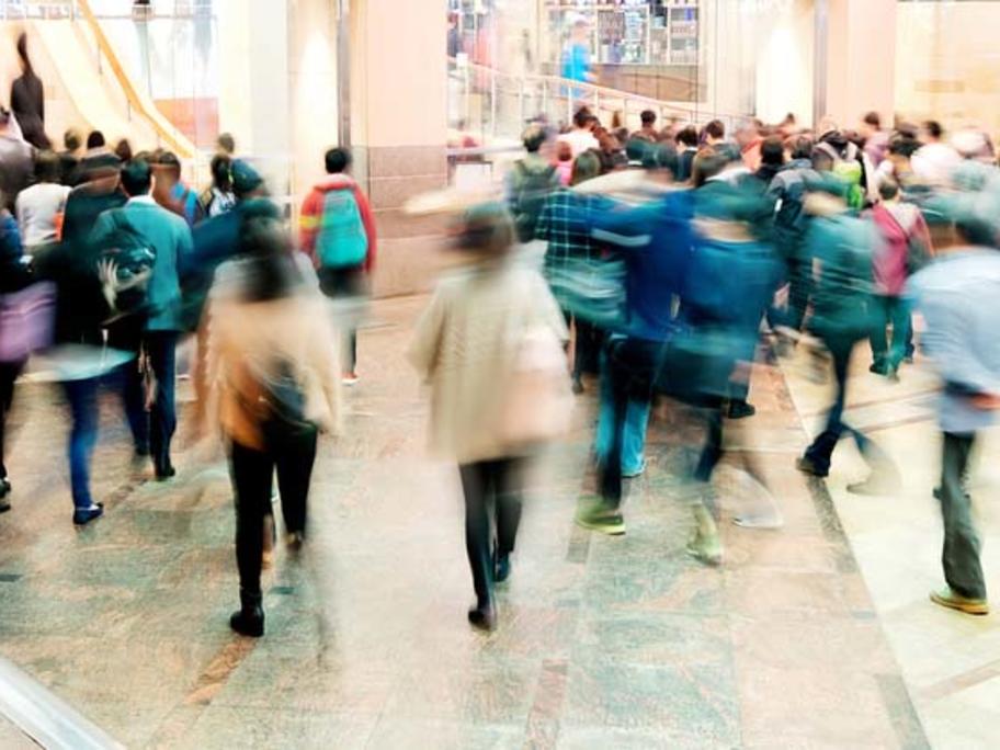 people rushing