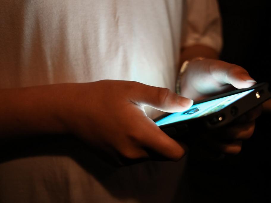 teenager using internet