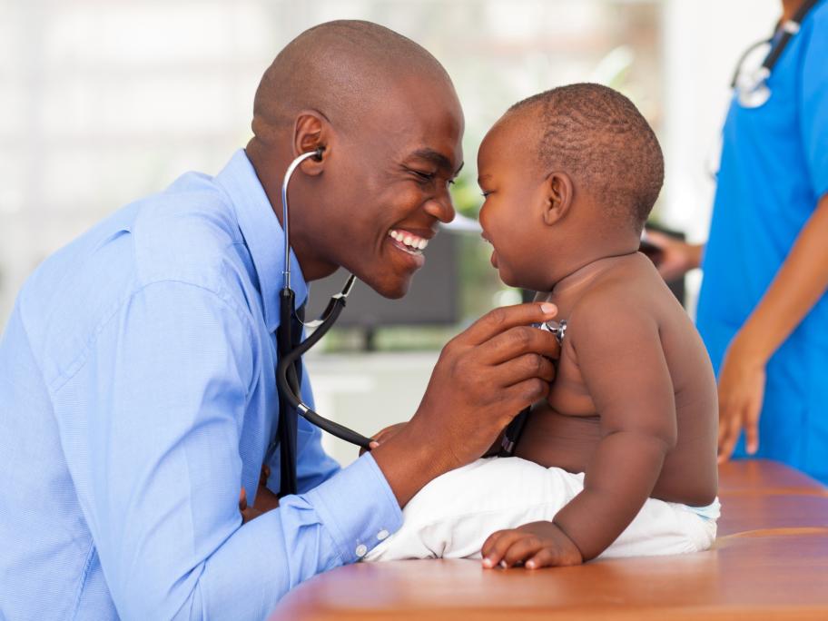 Doctor and baby