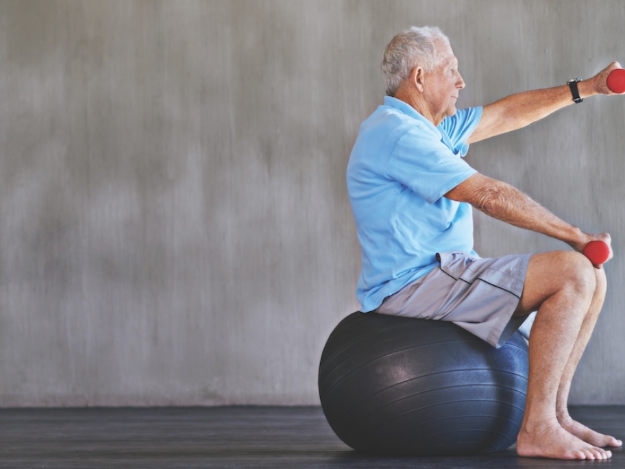 Older man exercising