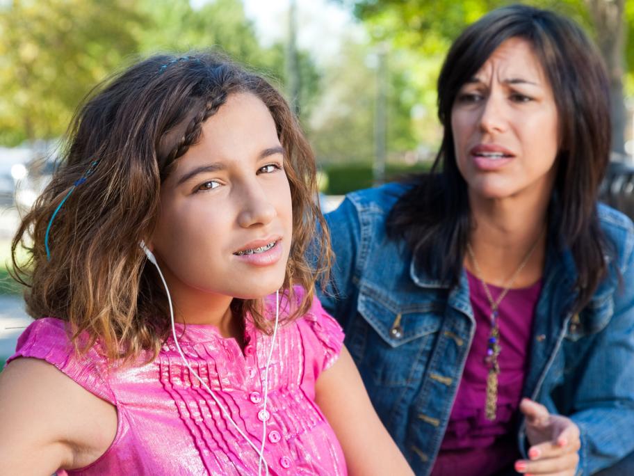 Teen with mother