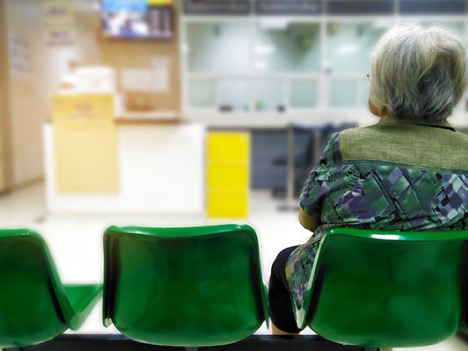 Woman in waiting room