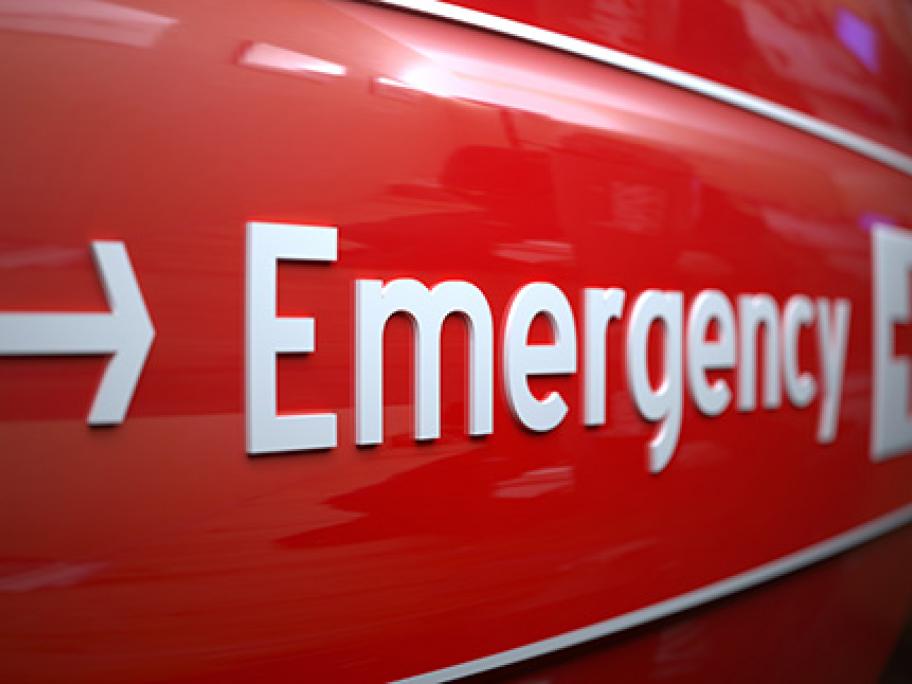 Hospital emergency dept sign
