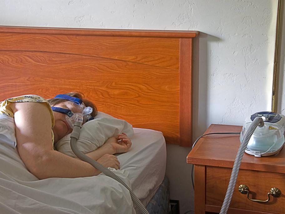 person with CPAP machine